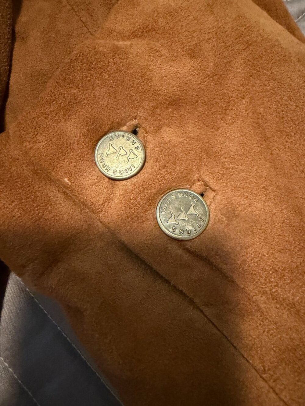 Vintage Stiens Pour Suivi Avec Du Cuir Vertitable Japanese Boho Suede Jacket View 4